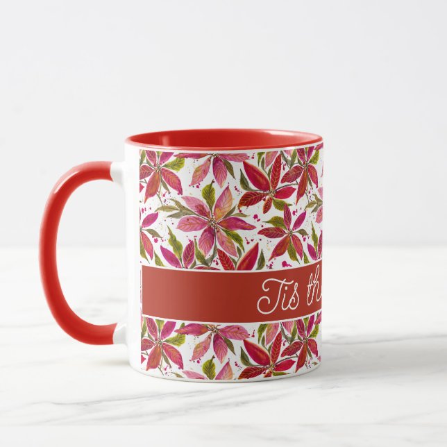 Customizable Petite Poinsettia Coffee Mug (Left)