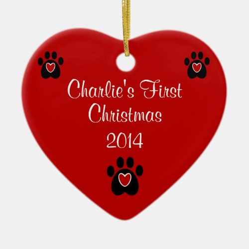 Customizable Pets First Christmas Ceramic Ornament