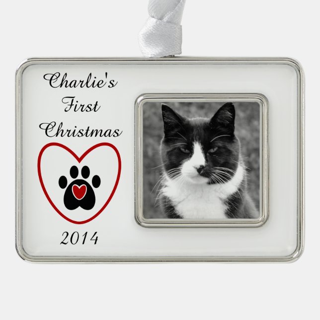 Customizable Pet's First Christmas Ornament (Front)