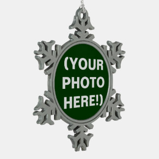 Customizable Pewter Snowflake Photo Ornament