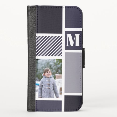 Customizable Photo and Monogram iPhone XS Wallet Case