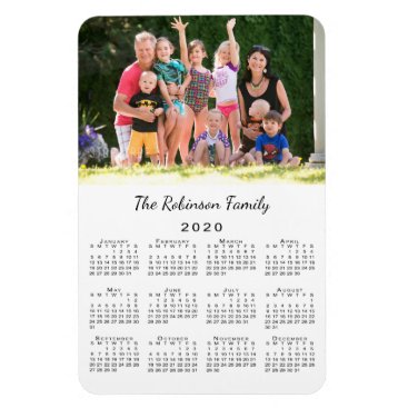 Customizable Photo and Name 2020 Calendar Magnet