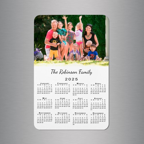 Customizable Photo and Name 2025 Calendar Magnet