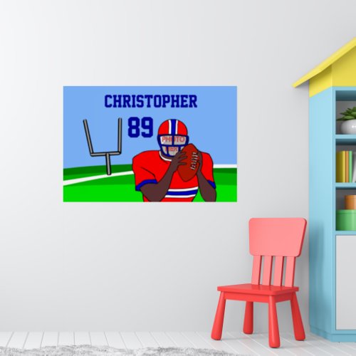 Customizable photo and name football grid iron AA Poster