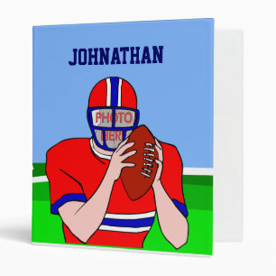 Customizable photo and name football grid iron binder
