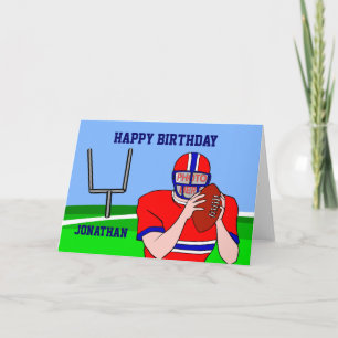 Customizable photo and name football grid iron card