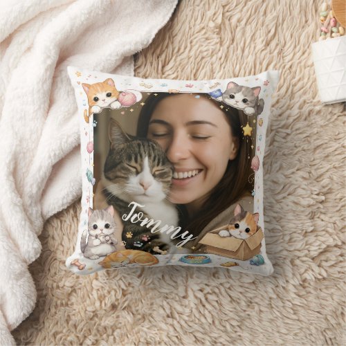 Customizable Photo and Name Pillow for Pet Lovers