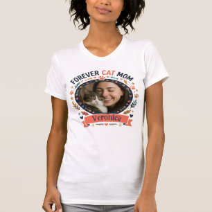 Customizable Photo and Name T-shirt For Cat Mom