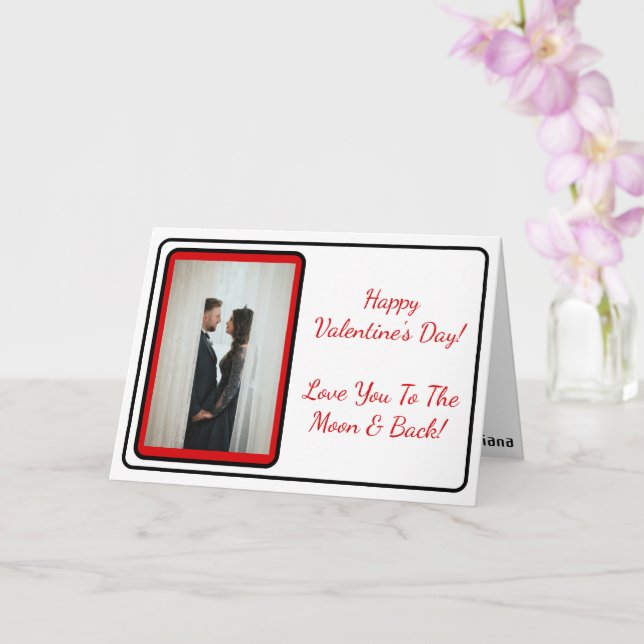 Customizable Photo and Text Valentine's Day Card (Orchid)