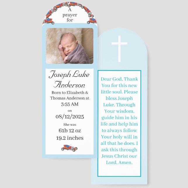 Customizable Photo Birth Announcement Bookmarks (Creator Uploaded)