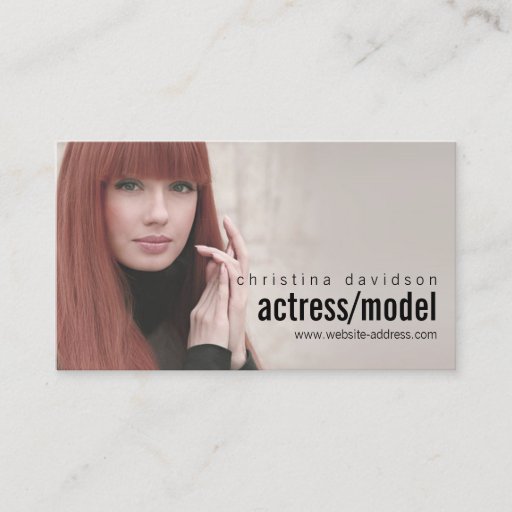 Customizable Customizable Photo Card for Actors, Models Business Card