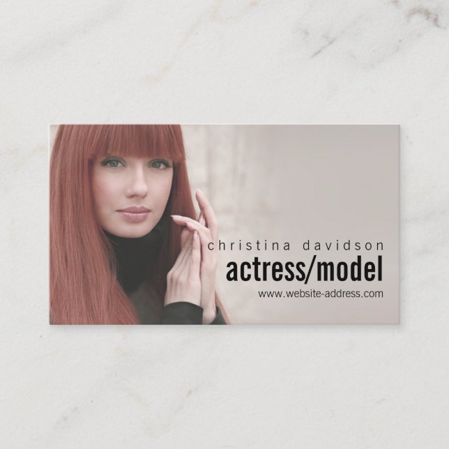Customizable Photo Card for Actors, Models (Front)