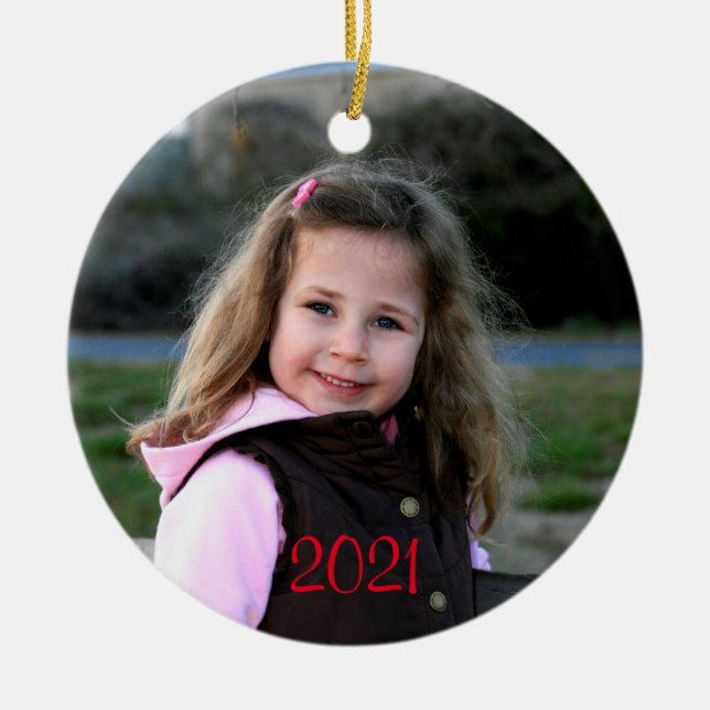 Customizable photo Christmas ornament gift (Front)