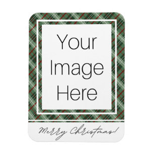 Customizable Photo Christmas Plaid Magnet