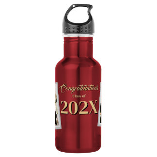Customizable Photo Class of 202X Graduation Stainless Steel Water Bottle
