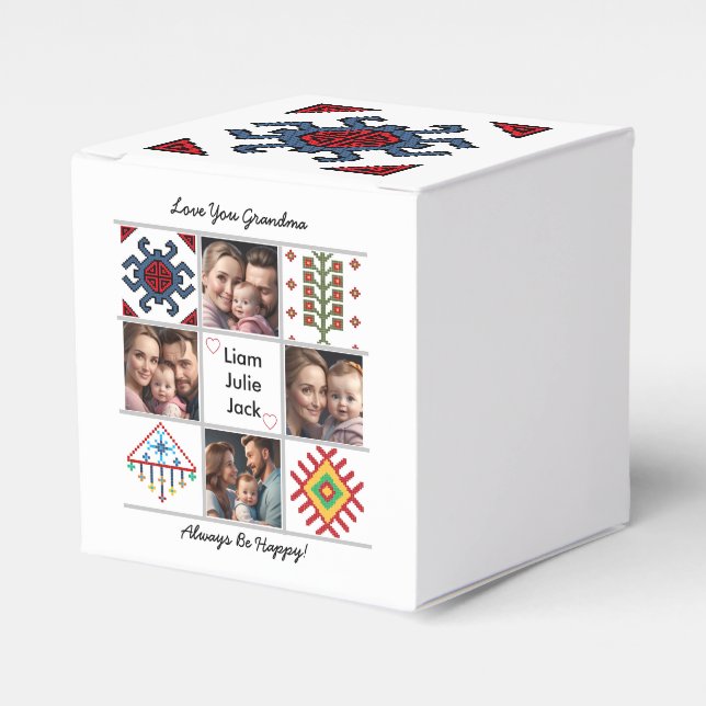 Customizable Photo Collage Favor Boxes (Front Side)