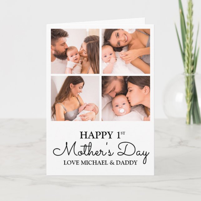 Customizable  Photo Collage First Mothers Day Card (Front)