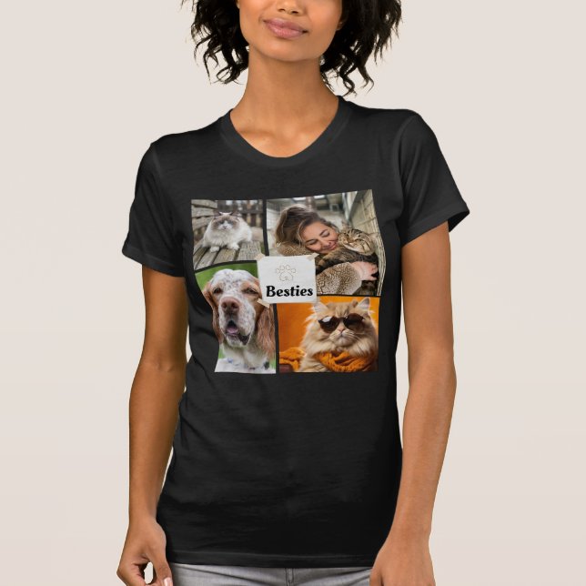 Customizable Photo Collage For Pet Lovers T-Shirt (Front)