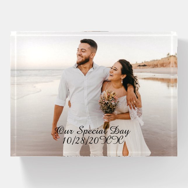 Customizable Photo Cube Paperweight (Front)