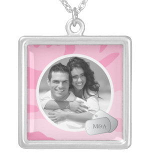 Customizable Photo & Dog Tags Silver Plated Necklace