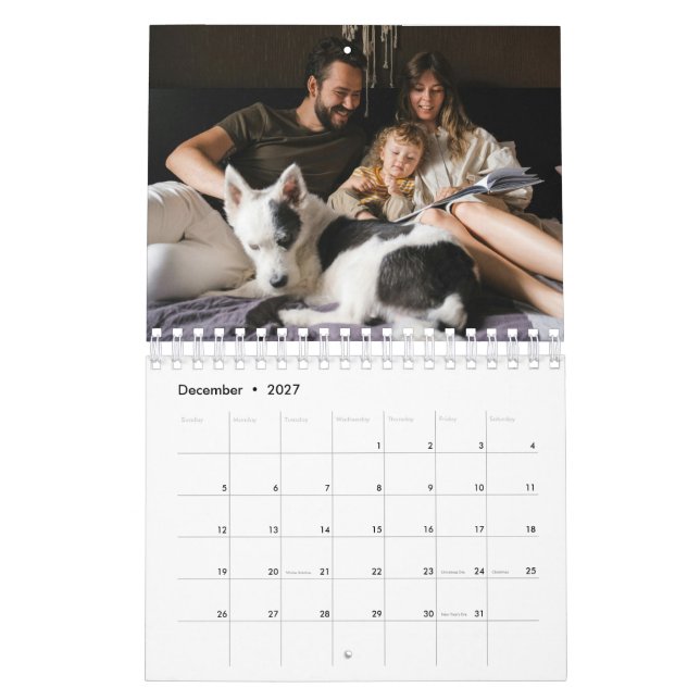 Customizable Photo Family Calendar (Dec 2027)
