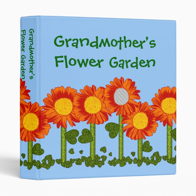 Customizable Photo Flower Face Binder (Front/Spine)