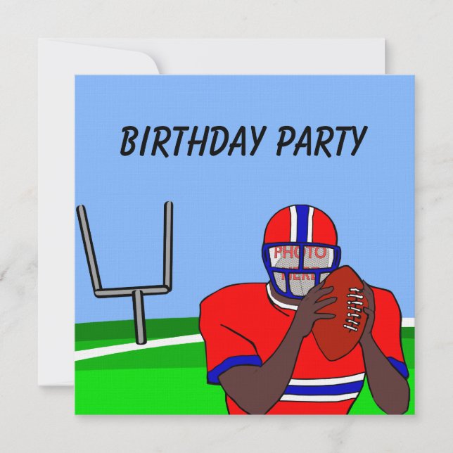 Customizable photo football party invitations AA (Front)