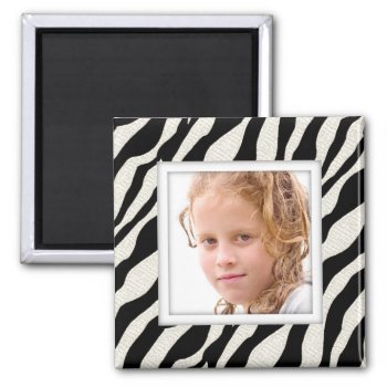 Customizable Photo Frame Zebra Print Magnet by StyledbySeb at Zazzle