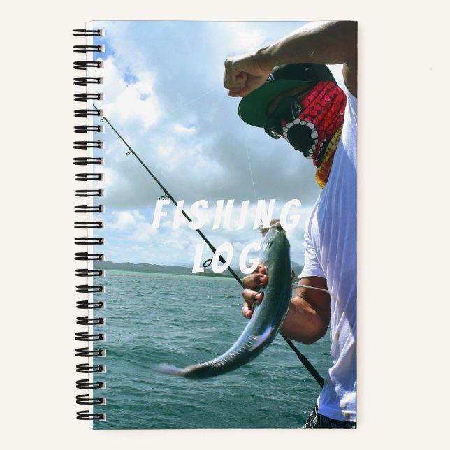 Customizable Photo | Fun Memory Angler Fishing Log Notebook (Front)