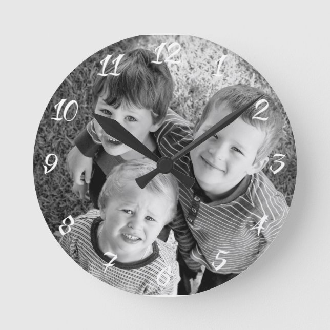 Customizable Photo Gift Round Clock (Front)
