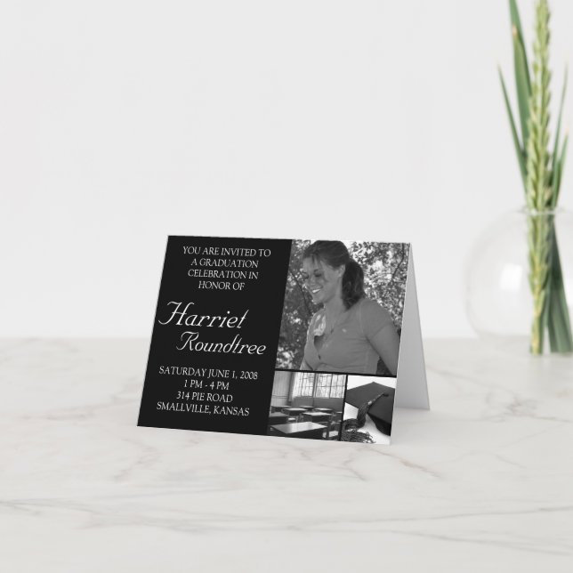Customizable Photo Graduation Card Announcement (Front)