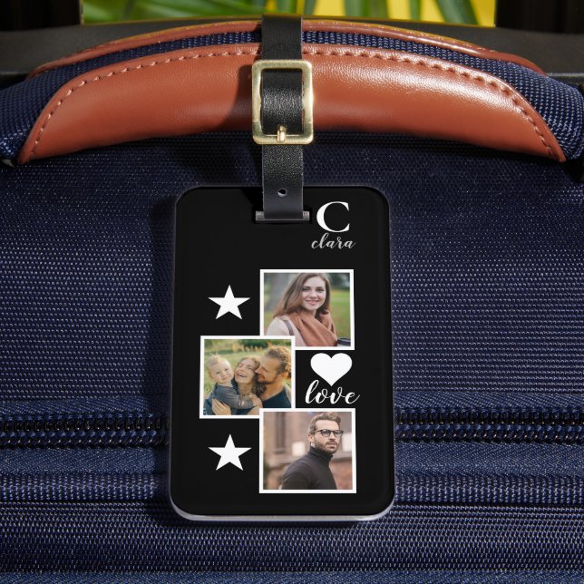 Customizable Photo Grid Simple Design Luggage Tag (Front Insitu 2)