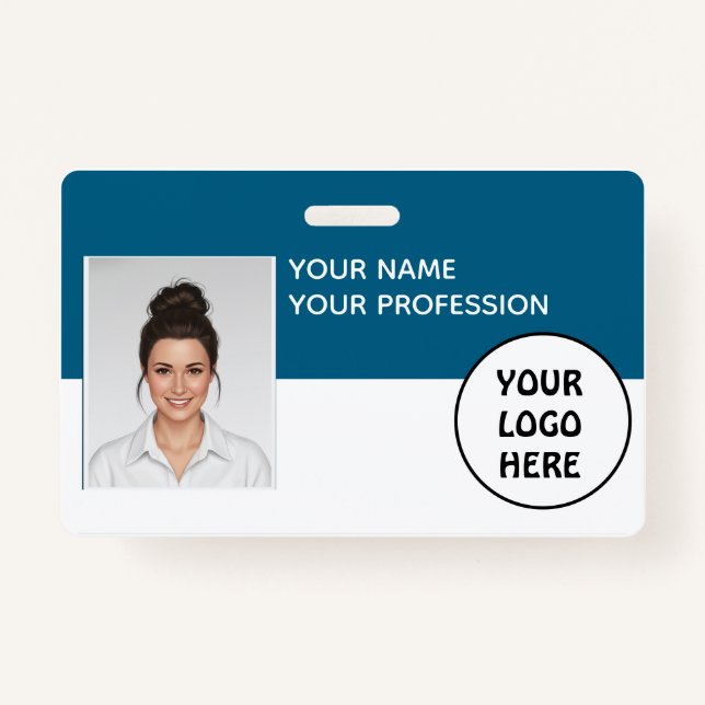 Customizable Photo ID Badge – Editable Name, (Front)