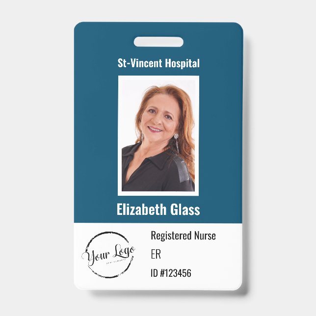 Customizable Photo ID Badge with Logo (Front)