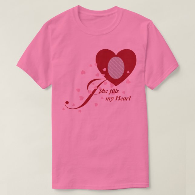 Customizable Photo In A Heart T-shirt (Design Front)