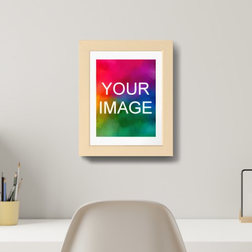 Customizable Photo Inset Natural Wood High Quality Framed Art