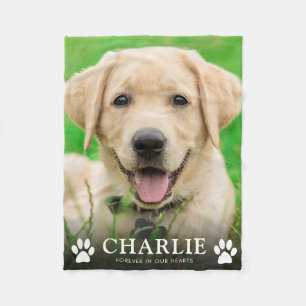 Customizable Photo Keepsake Dog Pet Memorial Fleece Blanket
