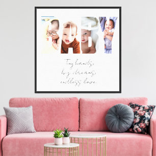 Customizable Photo Letters 'BABY' Nurseries Love Canvas Print
