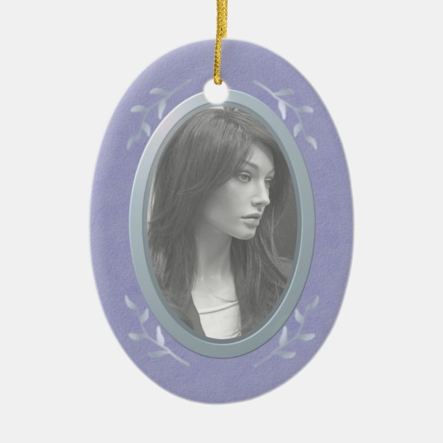Customizable Photo Memorial / Remembrance Ceramic Ornament (Front)