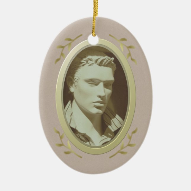 Customizable Photo Memorial / Remembrance Ceramic Ornament (Front)