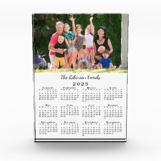 Customizable Photo Name 2025 Calendar Desk Acrylic Award