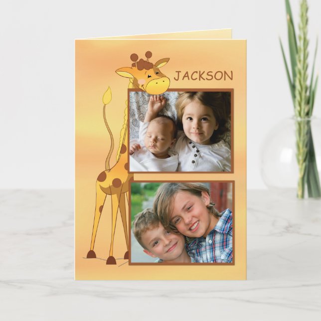 Customizable Photo, Name Big Brother Congratulatio Card (Front)