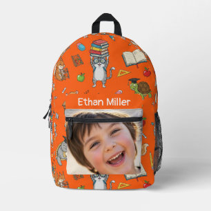 Customizable Photo & Name Kids Back-to-School Prin Printed Backpack