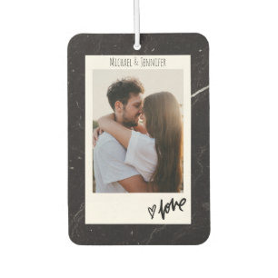 Customizable Photo & Names, Black Valentine's Day Air Freshener