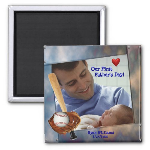 Customizable Photo Our First Fathers Day Magnet