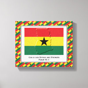 Customizable Photo Patriotic GHANA FLAG Canvas Print