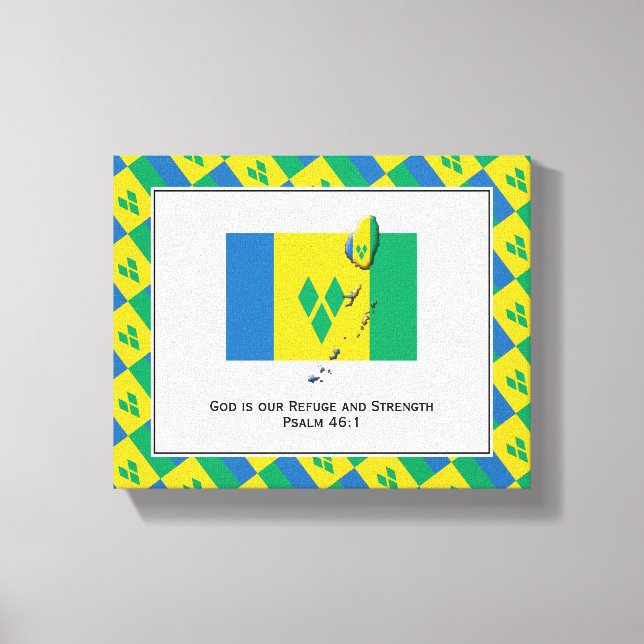 Customizable Photo | Patriotic | ST VINCENT FLAG Canvas Print (Front)