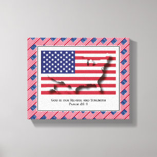 Customizable Photo Patriotic USA AMERICAN FLAG Canvas Print