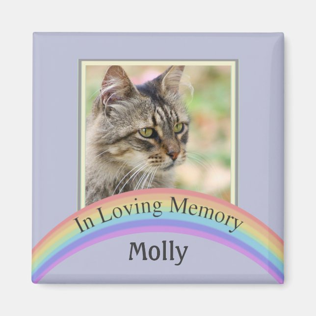 Customizable Photo Pet Memorial (Blue) Magnet (Front)