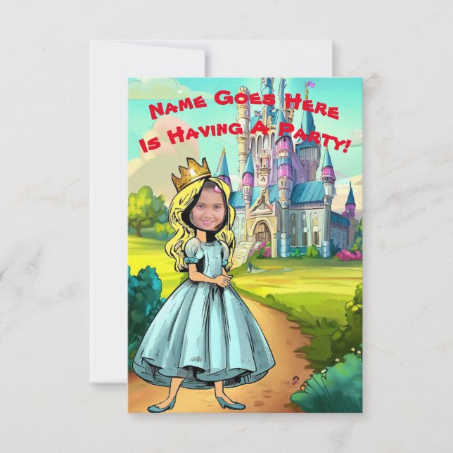 Customizable Photo Princess Party Invitation (Front)